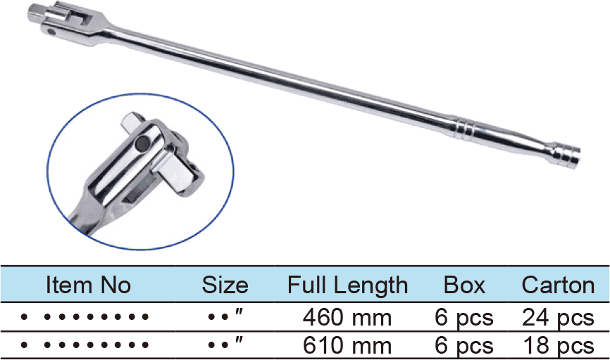 1/2”&3/8” Dr. Flex Handles, Round Handle with Double Drivers(圖1)