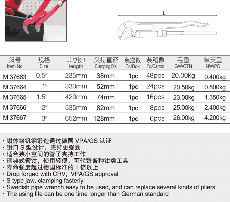 工業(yè)級(jí)S型鷹嘴鉗(圖1)